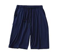 WAEKQIANG Modal Men's Shorts Summer Thin Five-Point Home Shorts Loose Casual Large Size Home Pajamas Beach Pants Navy