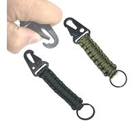 WAenZeeNH 2PCS Paracord Keychains with Carabiner Clips Braided Lanyard Ring Hook Clip Braided Paracord Carabiner Keychain Clip for outdoor Survival Camping Hiking Hunting