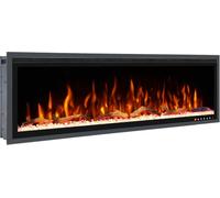 Wärme Firebox Panoramic 50" 127cm Electric Fireplace for Media Walls - Low-Reflection Glass, Logs & Crystals Included, Multi-Colour Flames, Super-Quiet 40dB Fan Heater, Remote Control