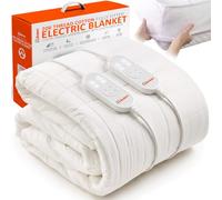 Wärmer Cotton Electric Heated Blanket King Size 203 x 152 cm, Fully Fitted | Luxury Padded, Dual Control, Auto-off Timer, 9 Heating levels, Energy Efficient, Overheat Protection, Machine Washable