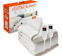 Wärmer Cotton Luxury Padded Electric Heated Blanket - King Size (203 x 152cm) - Fully Fitted, Dual Controller, Machine Washable, Detachable Controller - King Size