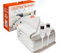 Wärmer Cotton Luxury Padded Electric Heated Blanket - Super King (203 x 182cm) - Fully Fitted, Dual Controller, Machine Washable, Detachable Controller - Super King