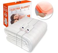Wärmer Electric Blanket King Size - Dual Control, Fully Fitted Mattress Cover with Elasticated Skirt, 3 Heat Settings, 2 X Detachable Controllers - 203 X 152cm King