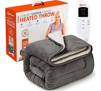 Wärmer Electric Heated Throw Blanket - Extra Large 130cm x 180cm Digital Controller - 9 Hour Timer, 9 Heat Settings, Auto Shutoff, Machine Washable - Grey
