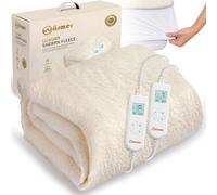 WÄRMER Fully Fitted Fleece SuperKing Electric Blanket - Dual Controllers 10 Hour Timer and 10 Heat Settings, Underblanket Heated Mattress Cover,Machine Washable - Super King Size