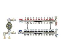 Wärmer System 11 Port Underfloor Heating Manifold with 'A' Rated Auto Pump GPA25-6 III and Blending Valve Set