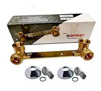 Wärmer System 15mmx1/2 Concealed Shower Wall Bracket Fitting with S-Connector Adapter, Brass Polished Finish, Wall Mount Installation