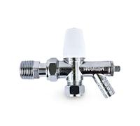 Wärmer System 8-10mm Angled Radiator Valve, Lockshield Angled Radiator Valve with Drain Off (Lockshield Radiator Valve)