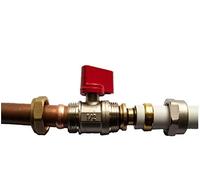 Wärmer System Adapter Reducer 15mm/16mm Pex-al-pex Ball Valve Brass Compression Fittings Red