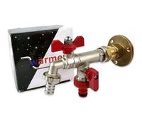 Wärmer System Double Outlet Outside Tap 1/2 x3/4 x3/4 Butterfly Handle