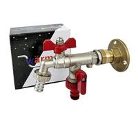 Wärmer System Double Outlet Outside Tap, 1/2 x3/4 x3/4 Garden Tap