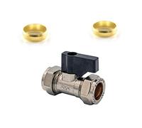 Wärmer System Lever Operated Isolating Valve 15mm Chrome with Extra Olives