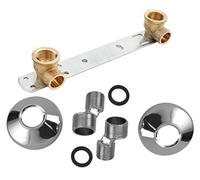 Wärmer System Round Shower Bar Mixer Valve Wall Surface Bracket 150mm Easy Fixing Kit Bath Chrome
