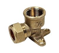 Wärmer System Wallplate Elbow, 15mm to 1/2 Inch Compression Fitting, Brass Construction