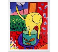 Waeta Rnvzx Henri Matisse Poster Cat with Red Fish Canvas Painting Vintage Abstract Wall Art Henri Matisse Prints For Living Room Decor Pictures 50x70cm No Frame