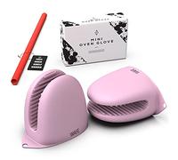 WAFE Mini Oven Gloves for Air Fryer - 2 Silicone Finger Gripper Kitchen Mitts - Heat Resistant Pinch Covers for Cooking, BBQ, Grilling - One Size Fits All Double Hand Pot Holder w/Oven Rack Protector