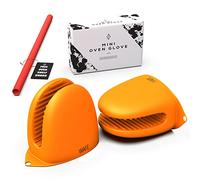 WAFE Mini Oven Gloves for Air Fryer - 2 Silicone Finger Gripper Kitchen Mitts - Heat Resistant Pinch Covers for Cooking, BBQ, Grilling - One Size Fits All Double Hand Pot Holder w/Oven Rack Protector