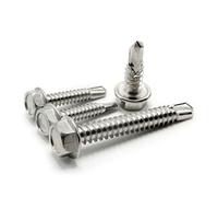 Wafer Head Self Tapping Screws Self-Tapping Pointed Tail Screw 304/410 Stainless Steel 20/50/100 Pcs M4.8x(13-50) mm(100 Pcs (410materia),M4.8 x 32mm)