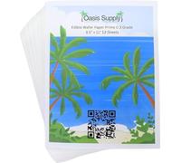 Wafer Paper Flexible Edible Printer Sheets 12 Pack 0.3mm White Letter Size 8.5" x 11" Cake Topper Decoration Burn Away by Oasis Supply Company