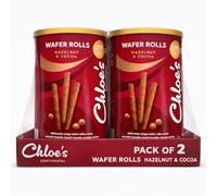 Wafer Rolls Chloe's Hazelnut & Cocoa Chocolate Crisp Smooth Crème Packs 2 x 400g