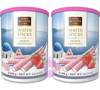 Wafer rolls with Strawberry flavoured cream 400g (Pack of 2)