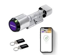 WAFERLOCK C760 Smart Euro Cylinder Lock - Keyless Access with App, Bluetooth, RFID & PIN | IP68 Waterproof, Fire-Resistant, Anti-Drill | EN15684 Certified | 45/45-60 mm (90-105mm) | Nickel Finish