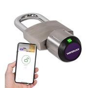 WAFERLOCK Outdoor Weatherproof Smart Padlock with Bluetooth App Control, Keycard, Pin Code, Ideal for Fence, Gate, Shed, Vehicle Storage and Equipment Maintenance, Anti-Drill, Stainless Steel, C210
