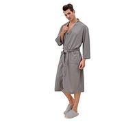 Waffle Bathrobe Unisex | Lightweight Dressing Gown Sleep Gown Solid Colour Cozy Robe With Pockets And Belt Long Robe Loose Fit Robe Comfy Loungewear Super Soft Nightwear Loungewear