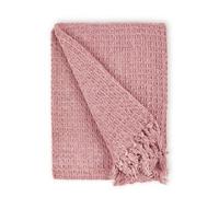 Waffle Collection Recycled Cotton Throw New Edge Blinds Pink 127cm x 152cm