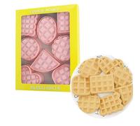 Waffle Cookie Cutters,8 Pieces Plastic Cookie Stamps,Cute 3D Cookies Press,Cookie Mould Set,BPA-Free,Cake Decorating,3D Design Baking Tools(Waffle)