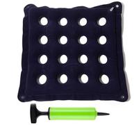 Waffle Cushion Flocking Inflatable Air Cushion with Pump - Pressure Sore Relief - Purple Flocking 17x17 Inch