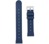 Waffle FKM Rubber Dive Strap | 22 mm Navy Blue | Quick Release Pins | Retro Waterproof Replacement Divers Watch Band for Men and Women | Silver Buckle (Blue, 22mm)