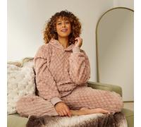 Waffle Fleece Winter Hoodie Pyjama Set Loungewear OHS Natural One Size