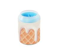 Waffle Grid Ice Cream Orange Portable Pet Foot Cleaner with Soft Massage Brush Pets Bathing Brush for Small & Medium Dogs