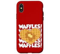 Waffle Heart I Love Waffles Waffle Graphic White Text Case for iPhone X/XS