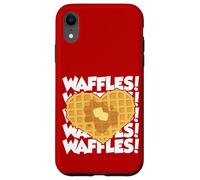 Waffle Heart I Love Waffles Waffle Graphic White Text Case for iPhone XR