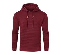 Waffle Hoodies for Men UK Warehouse Clearance Plain Hooded Sweatshirt Solid Work Jumpers Oversized Gym Hoody Long Sleeve Loose Fit Autumn Winter Pullover Tracksuit Tops Essentials Hoodie