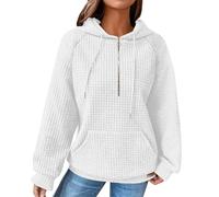 Waffle Hoodies for Women Uk Sale, Solid Color Hoodie with Drawstrings Pocket 2024 Fall Trendy Weave Sweatshirt Lightweight Long Sleeve Waffle Plus Size Casual Loose Pullover Tops