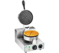 Waffle Maker 1300 Watts Round - Waffle Makers by Royal Catering Silver
