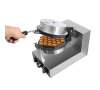 Waffle Maker 1300W, 180° Rotating Double-Sided Heating, Non-Stick Round Waffle Machine with Temperature & Timer Control, Complete Set with Clip, Whisk, Brushes, Cleaning Cloths, 32.5 * 25 * 19.5cm