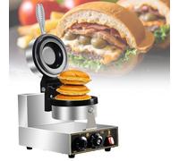 Waffle Maker and Burger Press, Dual-Sided Heating for Household and Commercial Use, Non-Stick Cooking Surface for Easy Cleaning