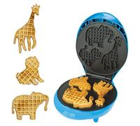 Animal Planet Waffle Makers / 3 in 1 Animal Shaped Waffle Iron/Cool Touch Handle/Non-Stick Coating/Cord Storage/Anti-Slip Feet (Safari)