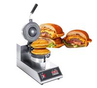 Waffle Maker - Commercial Digital Screen Burger Waffle Maker with Timer & Temp Adjust, Stainless Steel, Ideal for Ice Cream, Hamburger Cakes, and Panini Sandwiches
