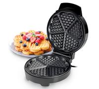 Waffle Maker Iron Heart Shape Non Stick 5 Belgian 1000W Machine Baking Geepas