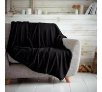 Waffle Popcorn Honeycomb Throws Blankets Super Soft Warm Cosy Throw Over Sofa Sette Bed Blankets Extra Large Snuggle Fleece Thermal Throws For Kids & Adults (Black, Double - 150 x 200cm)