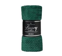 Waffle Popcorn Honeycomb Throws Blankets Super Soft Warm Cosy Throw Over Sofa Sette Bed Blankets Extra Large Snuggle Fleece Thermal Throws For Kids & Adults (Dark Green, Single - 130 x 150cm)