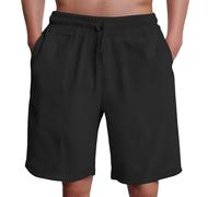 Waffle Shorts Men White Shorts Men Beach Stretch Waist Drawstring Shorts Summer Basic Fitness Jogger Trackshorts Straight Leg Shorts Sweatshorts Quick-Drying Basketball Shorts For Running Hiking