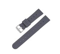 Waffle Soft Rubber Strap Diver Watch Band 20mm 22mm (22 mm, Grey)