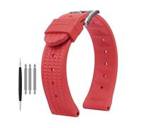 Waffle WatchBand Compatible With Seiko PROSPEX SKX007 Water Ghost 20mm 22mm Abalone Small MM Silicone Men's Diver Sports rubber watch strap(B Red-silver,Width 20mm)