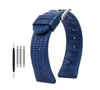 Waffle WatchBand Compatible With Seiko PROSPEX SKX007 Water Ghost 20mm 22mm Abalone Small MM Silicone Men's Diver Sports rubber watch strap(B Blue-silver,Width 22mm)